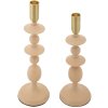 Mauro Ferretti Kerzenhalter Gemini rosa – 2er-Set Ø 10x29 cm und Ø 10x33 cm