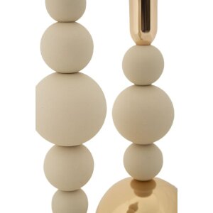 Mauro Ferretti Kerzenhalter Bolly creme – 2er-Set Ø 10x24 cm und Ø 10x29,5 cm