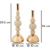 Mauro Ferretti Kerzenhalter Bolly creme – 2er-Set Ø 10x24 cm und Ø 10x29,5 cm