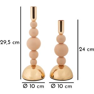 Mauro Ferretti Kerzenhalter Bolly rosa – 2er-Set Ø 10x24 cm und Ø 10x29,5 cm