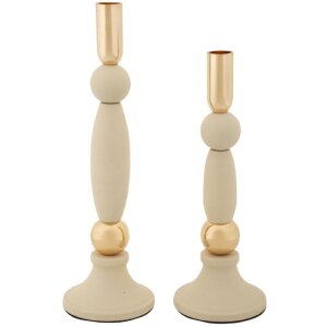 Mauro Ferretti Kerzenhalter Strek Creme Set 2 Stück...