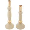Mauro Ferretti Kerzenhalter Strek Creme Set 2 Stück Ø 9,5x25 cm und Ø 9,5x30 cm
