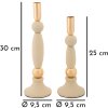 Mauro Ferretti Kerzenhalter Strek Creme Set 2 Stück Ø 9,5x25 cm und Ø 9,5x30 cm