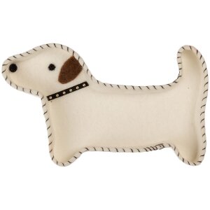 Clayre & Eef 66287 Filz-Schale Hund 20x13x3 cm Weiß & Braun
