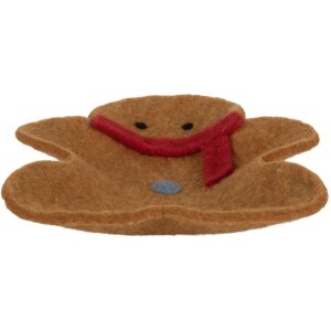 Clayre & Eef 66290 Filzschale Lebkuchenmännchen 19x16x4 cm Braun-Rot