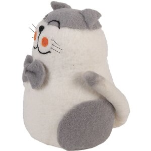 Clayre & Eef 66294 Filzkatze 14x14x20 cm