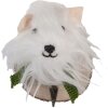Clayre & Eef 66295 Wandhaken Filzhund 11x15x14 cm Weiß und Braun