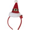 Clayre & Eef Bandă de păr cu căciulă Moș Crăciun LED 12x7x27 cm