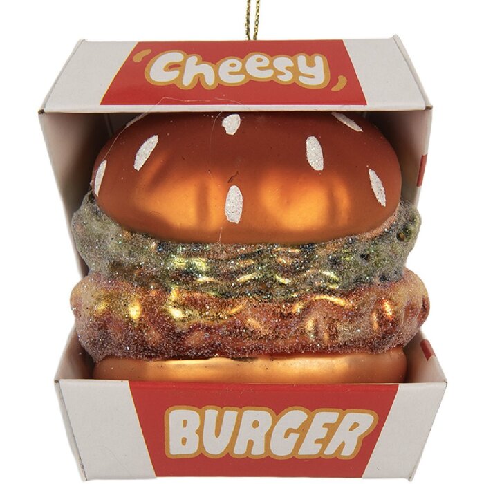 Clayre & Eef 6GL5247 Weihnachtsanhänger Rot und Weiß 7x7x8 cm