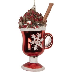 Clayre & Eef Ornament Crăciun Sticlă 7x6x12 cm Roșu...