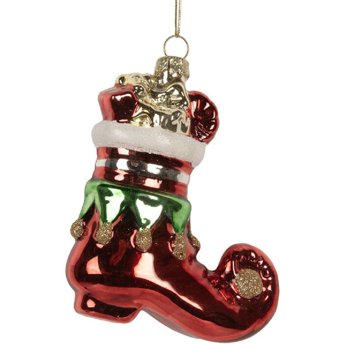 Clayre & Eef Ornament de Crăciun 9x4x10 cm Roșu și Alb