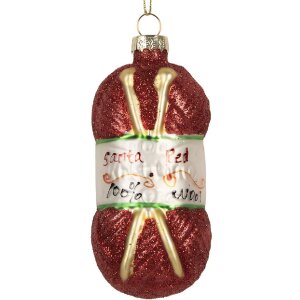 Clayre & Eef Ornament Crăciun Sticlă Roșu-Alb 5x10 cm
