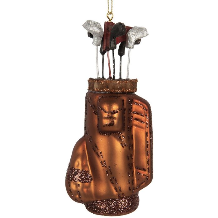 Clayre & Eef Ornament de Crăciun Sticlă 6x4x13 cm Maro & Negru