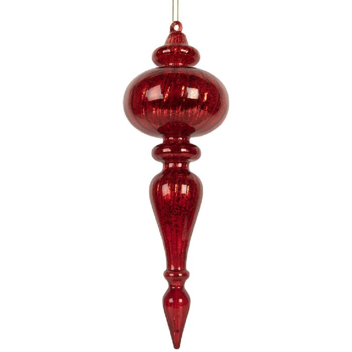 Clayre & Eef 6GL5315 Ornament Crăciun Sticlă Ø 9x28 cm Roșu