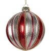 Clayre & Eef Ornament Crăciun Ø 8 cm Roșu și Argintiu