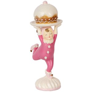 Clayre & Eef 6PR5618 Dekoration Elfe 12x8x21 cm Rosa Beige