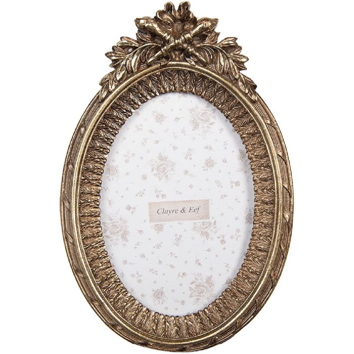 Clayre & Eef 2F1289 Fotorahmen 15x3x22 cm / 10x15 cm Goldfarben