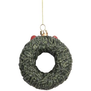 Clayre & Eef 66085 Decorațiune Pandantiv Coroană Verde Roșu 9x4x11 cm