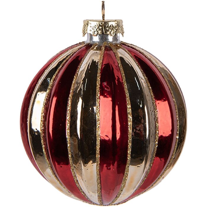 Clayre & Eef Ornament Crăciun Ø 8cm Roșu Auriu