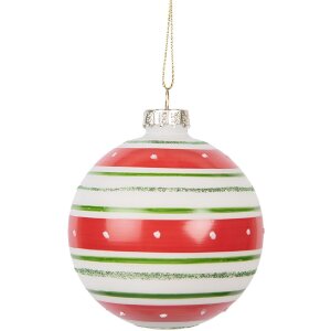 Clayre & Eef 6GL5141 Christbaumkugel Rot 8x8 cm