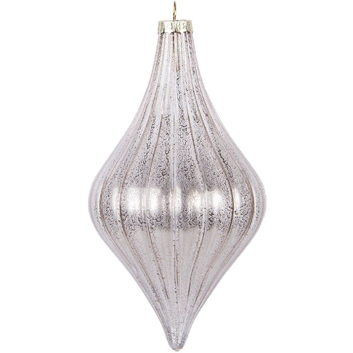 Clayre & Eef 6GL5142 Ornament Crăciun Ø 8x15 cm Argintiu