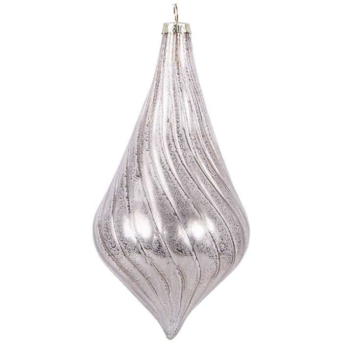 Clayre & Eef Ornament Crăciun Ø 8x17 cm Argintiu