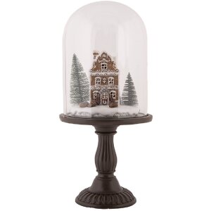 Clayre & Eef 6GL5190 Glasglocke mit Dekoration LED Ø 17x36 cm