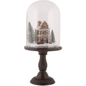 Clayre & Eef 6GL5190 Glasglocke mit Dekoration LED Ø 17x36 cm