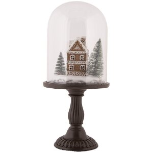 Clayre & Eef 6GL5190 Glasglocke mit Dekoration LED Ø 17x36 cm