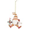 Clayre & Eef Ornament Moș Crăciun 8x4x10 cm Portocaliu și Alb