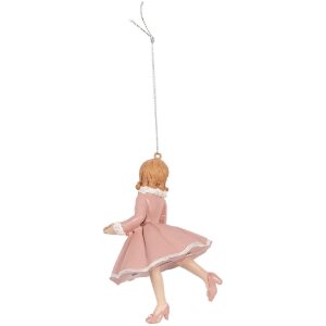 Clayre & Eef Ornament Decor Balerină Roz Bej 7x7x11 cm