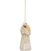 Clayre & Eef 6PR5649 Deko-Anhänger Weihnachtsgruppe 5x4x11 cm Beige