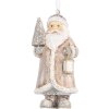 Clayre & Eef Ornament Moș Crăciun 5x4x9 cm Bej/Alb