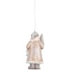 Clayre & Eef Ornament Moș Crăciun 5x4x9 cm Bej/Alb