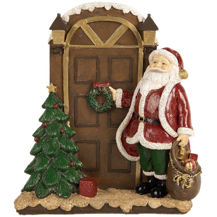 Clayre & Eef Decorațiune Moș Crăciun 18x7x20 cm Roșu-Maron