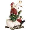 Clayre & Eef 6PR5671 Weihnachtsmann auf Schwan 13x10x16 cm Rot und Weiß