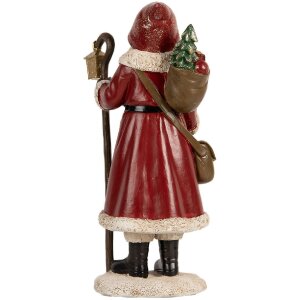 Clayre & Eef 6PR5672 Dekoration Weihnachtsmann 12x11x26 cm Rot & Weiß