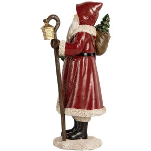Clayre & Eef 6PR5672 Dekoration Weihnachtsmann 12x11x26 cm Rot & Weiß