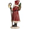 Clayre & Eef 6PR5672 Dekoration Weihnachtsmann 12x11x26 cm Rot & Weiß