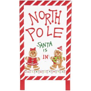 Clayre & Eef 6Y5801 Plăcuță Decorativă Verticală Crăciun Alb Roșu 29x16x51 cm