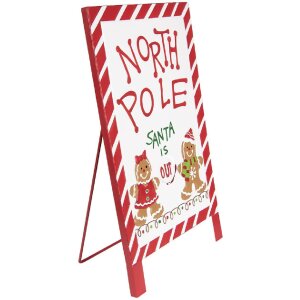 Clayre & Eef 6Y5801 Plăcuță Decorativă Verticală Crăciun Alb Roșu 29x16x51 cm