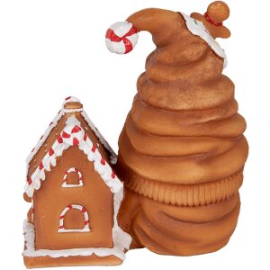 Clayre & Eef 6PR5309 Decor Zwerg cu LED 14x9x15 cm Maro/Albastru