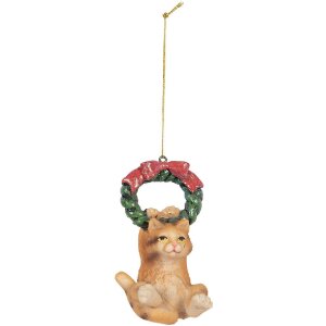 Clayre & Eef Ornament Pisică Suspendat 6x5x9 cm Maro...