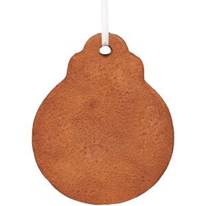 Clayre & Eef 6PR5318 Dekoration Anhänger Christbaumkugel 8x2x10 cm Braun Weiß