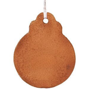 Clayre & Eef 6PR5319 Dekoration Anhänger Christbaumkugel 8x2x10 cm Braun Weiß