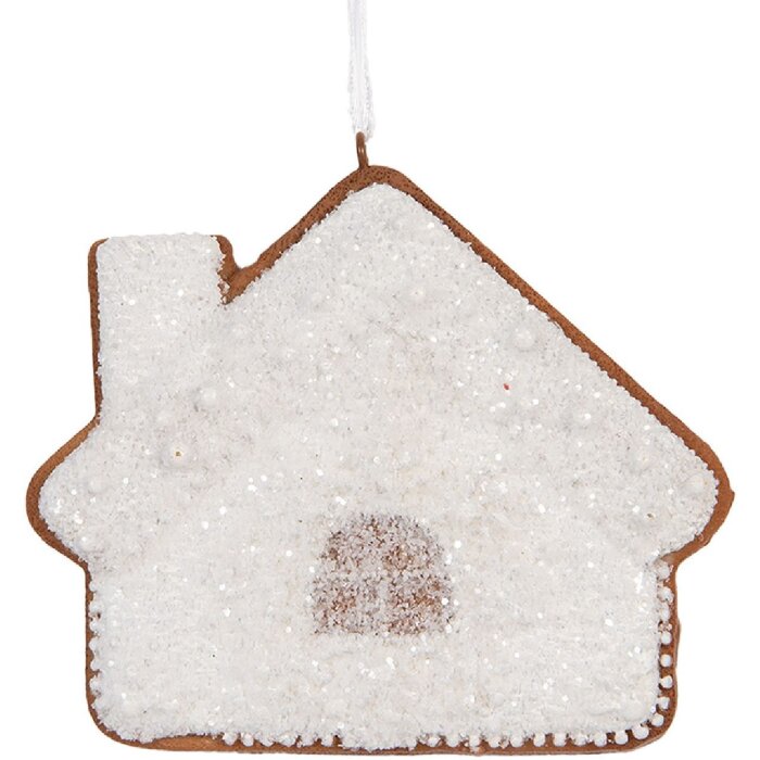 Clayre & Eef 6PR5329 Dekoration Anhänger Haus 9x1x8 cm Weiß