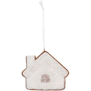 Clayre & Eef 6PR5329 Dekoration Anhänger Haus 9x1x8 cm Weiß