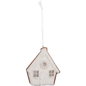 Clayre & Eef 6PR5330 Ornament Casă 9x1x10 cm Alb Maro