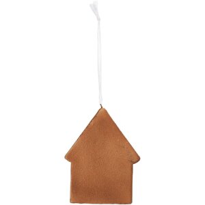 Clayre & Eef Ornament Casă 8x1x10 cm Alb și Maro