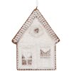 Clayre & Eef Ornament Casă 8x1x10 cm Alb și Maro